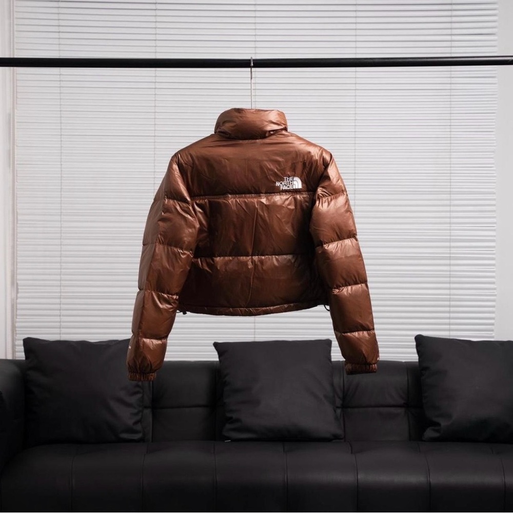 The North Face Shiny Copper Brown Women's Cropped Puffer Jacket